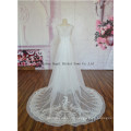 Exquisite Chaple Train Pick up Skirt Beaded Cap Sleeve Wedding Dress